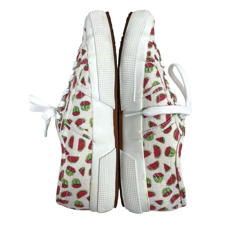Superga Watermelon Print Low Top Linen Cotton Lace-Up Casual Sneakers Sz 6 - Picture 5 of 9